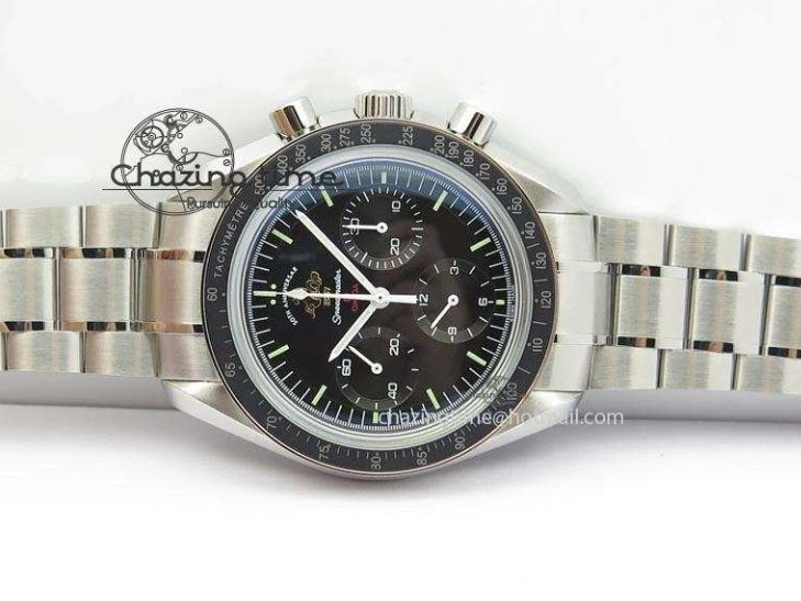0419 Refined Speedmaster 50th Anniversary Black Dial On SS Bracelet 8232